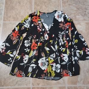 Free People flowy floral shirt